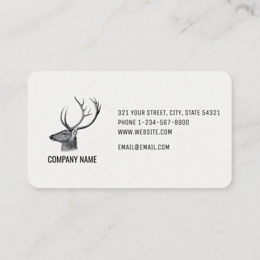 Masculine Rustic Deer Head Visitekaartje (Achterkant)