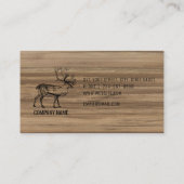 Masculine Rustic Wood Textuur & Deer Visitekaartje (Achterkant)