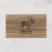 Masculine Rustic Wood Textuur & Deer Visitekaartje (Voorkant)