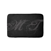 Masculine Script Calligraphy Monogram Initialen Badmat (Voorkant)
