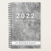 Masculine Silver Grunge Mannen Business Plan 2022 Planner (Voorkant)