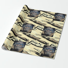 Masculine stijl geïllustreerde vlakken gepersonali cadeaupapier