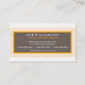 MASCULINE STRIPE effen modern trendy sinaasappel b Visitekaartje (Achterkant)