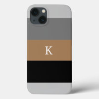 Masculine Stripe Monogrammed Hoesje-Mate iPhone Ca