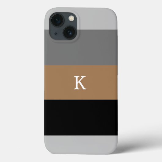 Masculine Stripe Monogrammed Hoesje-Mate iPhone Ca Case-Mate iPhone Case (Achterkant)