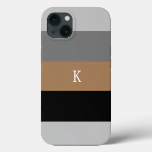 Masculine Stripe Monogrammed Hoesje-Mate iPhone Ca 13 Hoesje