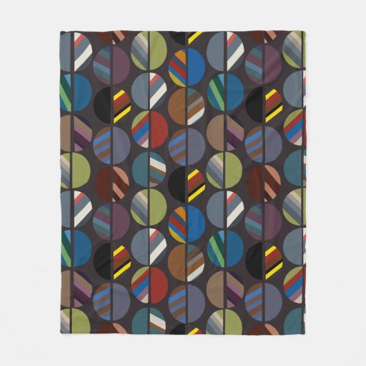 Masculine Striped Oval Halves Fleece Deken (Voorkant)