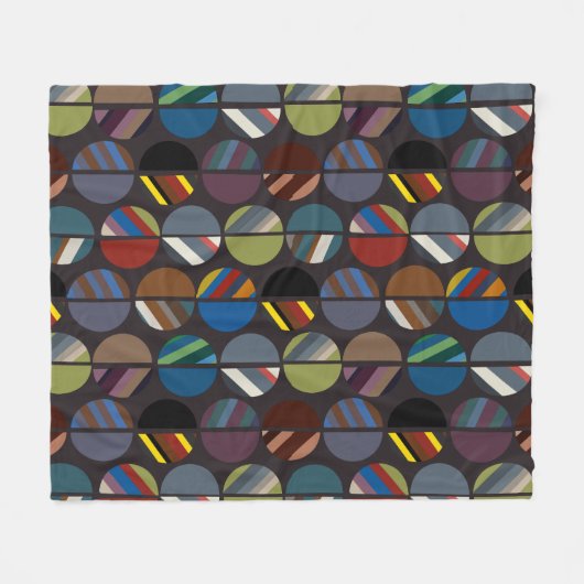 Masculine Striped Oval Halves Fleece Deken (Voorkant (Horizontaal))