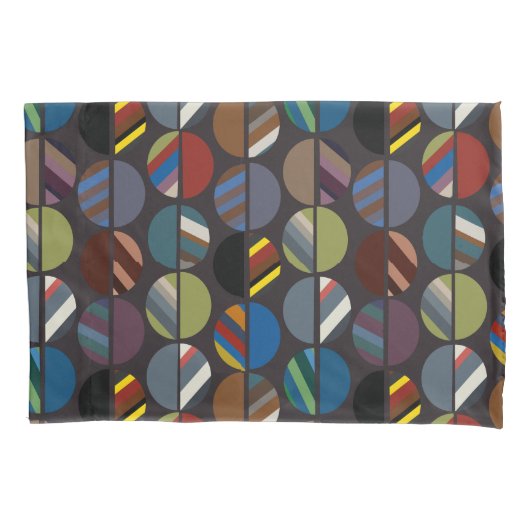 Masculine Striped Oval Halves Kussensloop (Voorkant)