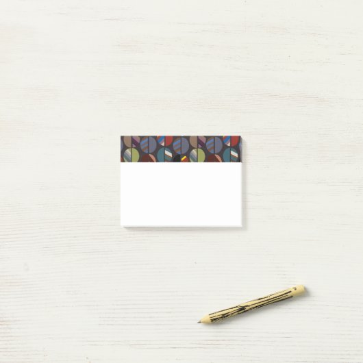 Masculine Striped Oval Halves Post-it® Notes (Op bureau)