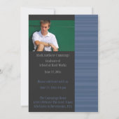 Masculine Stripes Afstuderen Uitnodiging (Achterkant)