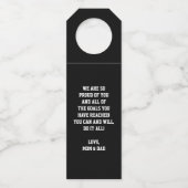 Masculine Varsity Foto Afstuderen Flessenhanger (Achterkant)