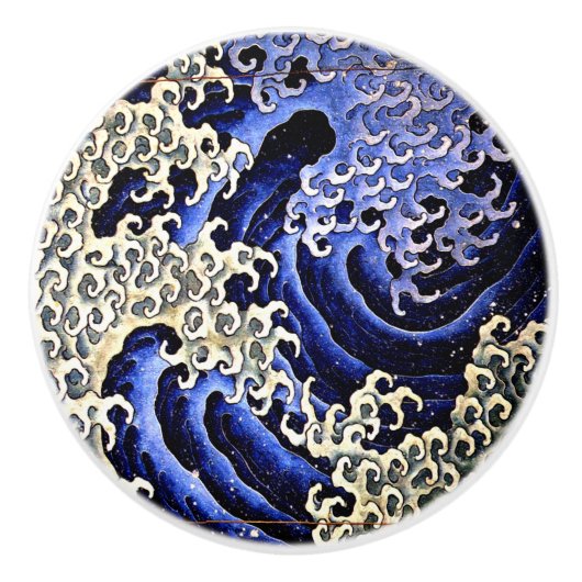 Masculine Wave (Detail) van Hokusai Keramische Knop (Voorkant)