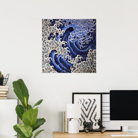 Masculine Wave, Hokusai Poster (Thuiskantoor)