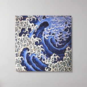 Masculine Wave. Katsushika Hokusai Canvas Afdruk