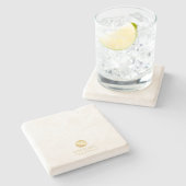 Masculine White en Gold Personalized Groomsmen Stenen Onderzetter (Zijkant)