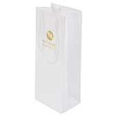 Masculine White en Gold Personalized Groomsmen Wijn Cadeautas (Voorkant Gekanteld)