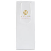 Masculine White en Gold Personalized Groomsmen Wijn Cadeautas (Voorkant)