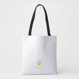 Masculine White en Gold Specialized Bridesmaid Tote Bag