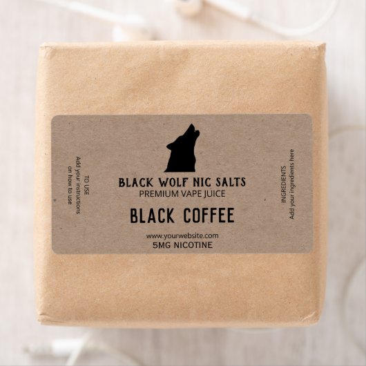 Masculine Wolf Nicotine Vape E Juice Labels (Insitu)