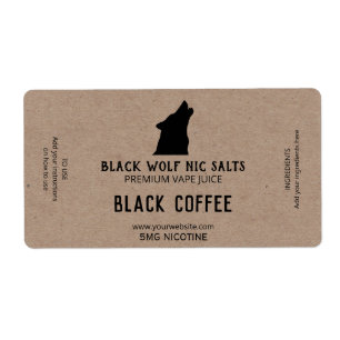 Masculine Wolf Nicotine Vape E Juice Labels
