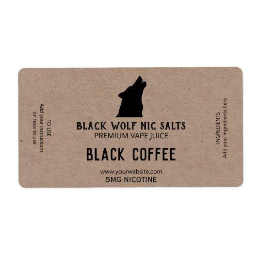 Masculine Wolf Nicotine Vape E Juice Labels (Voorkant)
