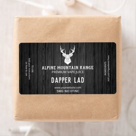 Masculine Wood Nicotine Vape E Juice Labels (Insitu)