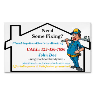 Masculine Worker Icon Buurman Magnetisch Visitekaartje