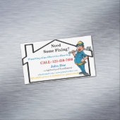 Masculine Worker Icon Buurman Magnetisch Visitekaartje (Voorbeeld)