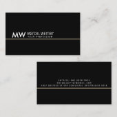 masculine zwart visitekaartje met dunne lijn (Voorkant / Achterkant)