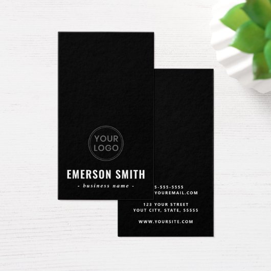Masculine zwarte visitekaartjes voor logo (Bureau)