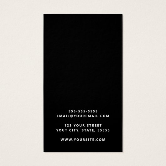 Masculine zwarte visitekaartjes voor logo (Achterkant)