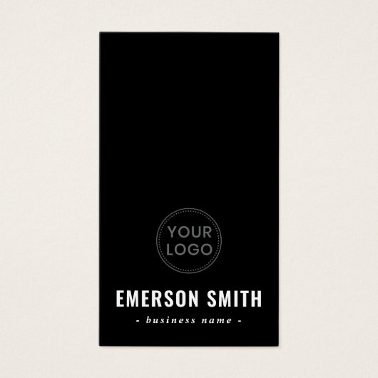 Masculine zwarte visitekaartjes voor logo (Voorkant)