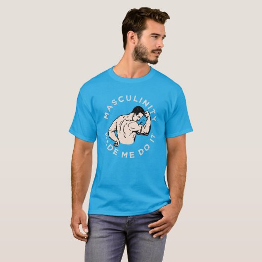 Masculinity deed het, met retro beefcake T- T-shirt (Voorkant volledig)