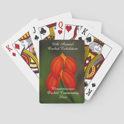 Masdevallia ignea Orchidee Pokerkaarten (Achterkant)