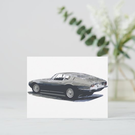 Maserati Ghibli Classic Drawing Briefkaart (Staand voorkant)