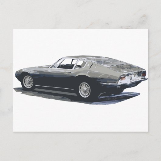 Maserati Ghibli Classic Drawing Briefkaart (Voorkant)