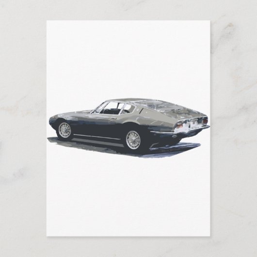 Maserati Ghibli Classic Drawing Briefkaart (Voorkant)