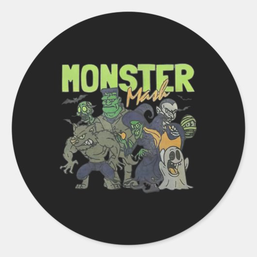 Mash  Ghost Halloween Funny Ronde Sticker (Voorkant)
