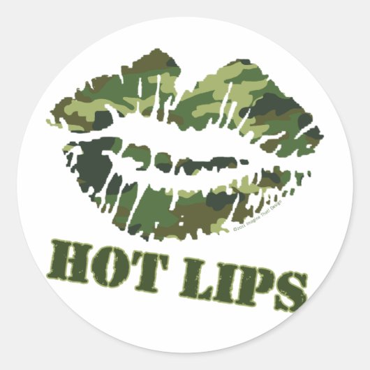 MASH Hot Lips Ronde Sticker (Voorkant)