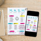 MASH spel, jaren '90 Party uitnodiging