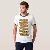  "MASH" stijl wegwijzer afbeelding T-shirt (Voorkant volledig)