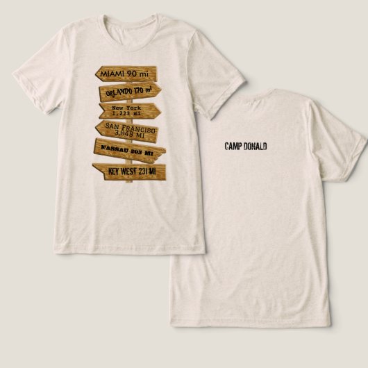  "MASH" stijl wegwijzer verbeterd Tri-Blend Shirt (Ontwerp Voorkant & Achterkant)