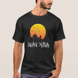 Masha Allah Halve Maan Moskee Islamitisch ontwerp T-shirt