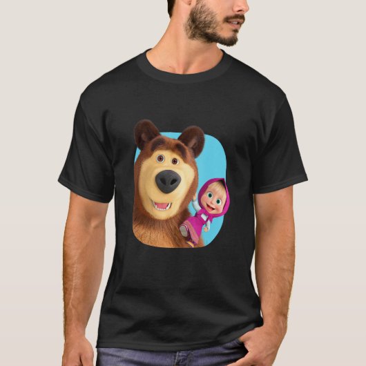 Masha and the Bear Duo together blue T-shirt (Voorkant)