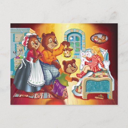 Masha en 3 beren briefkaart (Voorkant)