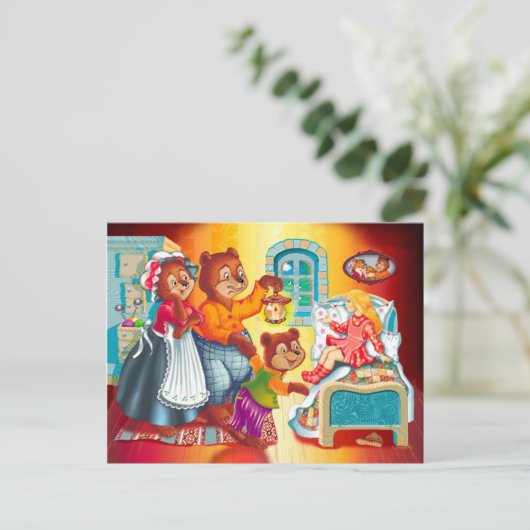 Masha en 3 beren briefkaart (Staand voorkant)