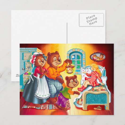 Masha en 3 beren briefkaart (Voorkant / Achterkant)