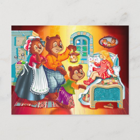 Masha en 3 beren briefkaart (Voorkant)