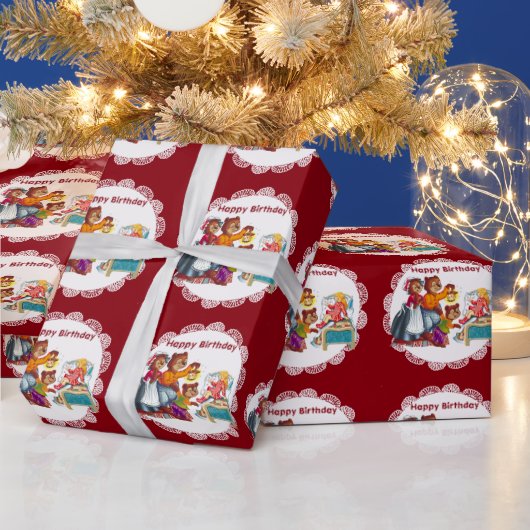 Masha en 3 beren cadeaupapier (Feestdagen)